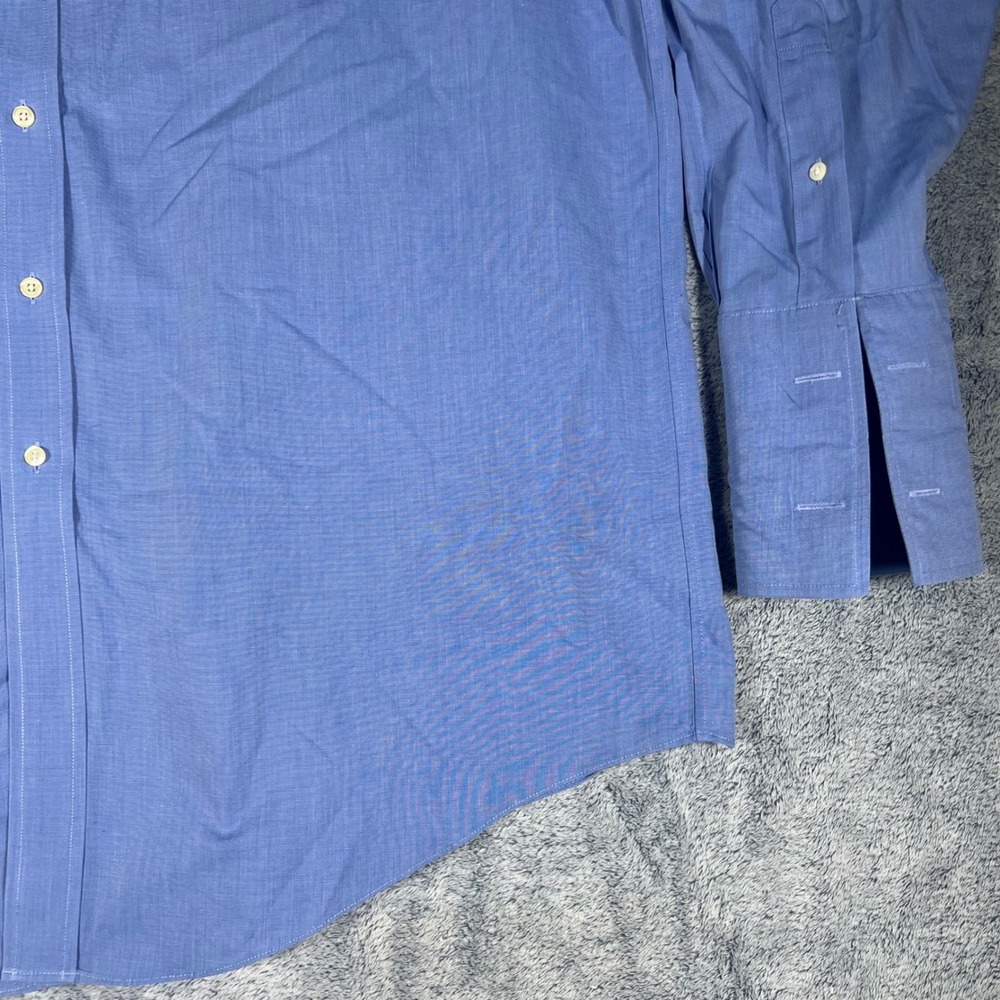 Brooks Brothers Traditional Fit Non-Iron Supima Cotton Blue Dress Shirt 17.5-34 - Picture 6 of 16